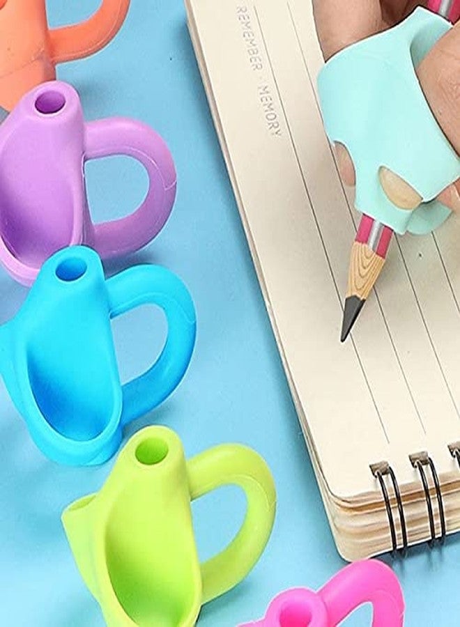 Newvent Silicone Children Pencil Writing Aid Gripper Set | Two Finger Posture correction Tool With Non-Slip Grip (Pack Of 4) - Image 1